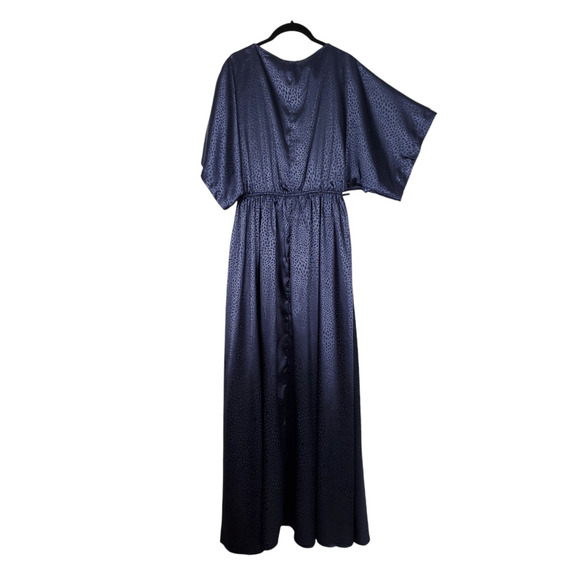 Baltic Born Savannah Print Kimono Faux Wrap Maxi Dress V Neck Navy M - Picture 3 of 12